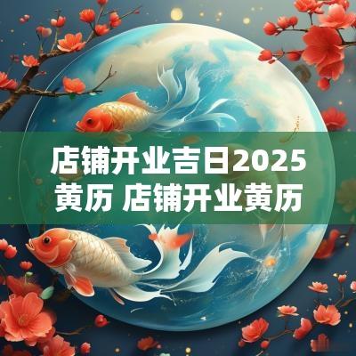 店铺开业吉日2025黄历 店铺开业黄历吉日查询