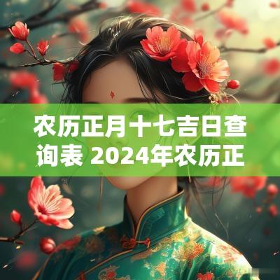 农历正月十七吉日查询表 2025年农历正月十七黄道吉日查询