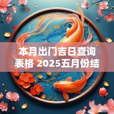 本月出门吉日查询表格 2025五月份结婚吉日查询表格