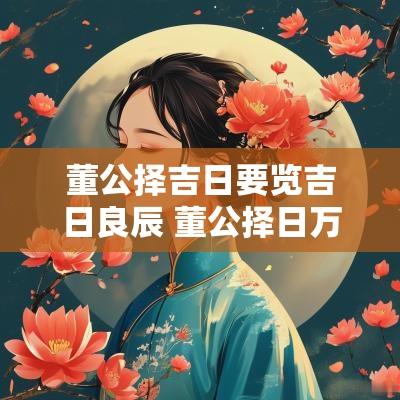 董公择吉日要览吉日良辰 董公择日万年历