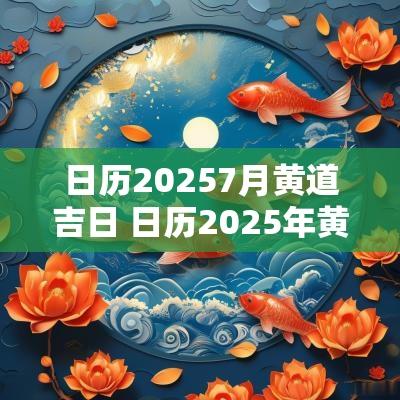 日历20257月黄道吉日 日历2025年黄道吉日
