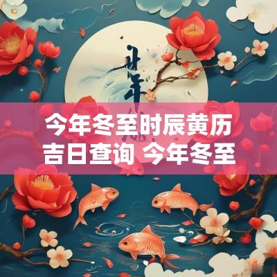 今年冬至时辰黄历吉日查询 今年冬至时辰黄历吉日查询表