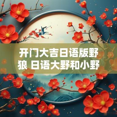 开门大吉日语版野狼 日语大野和小野