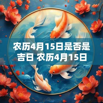 农历4月15日是否是吉日 农历4月15日是什么日子