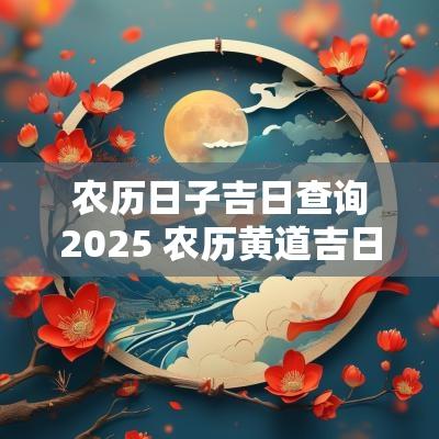 农历日子吉日查询2025 农历黄道吉日查询2025结婚日子