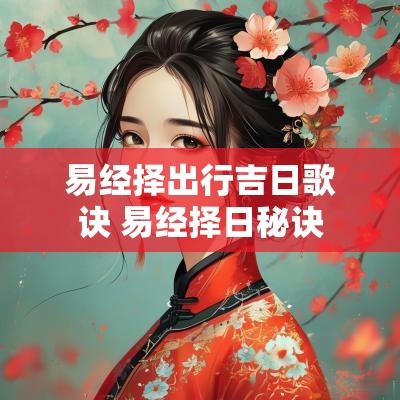 易经择出行吉日歌诀 易经择日秘诀