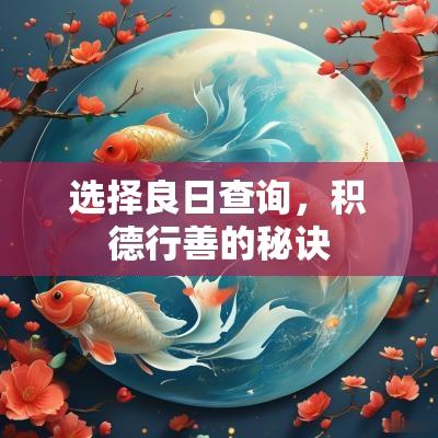选择良日查询，积德行善的秘诀