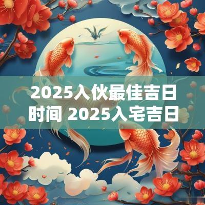 2025入伙最佳吉日时间 2025入宅吉日