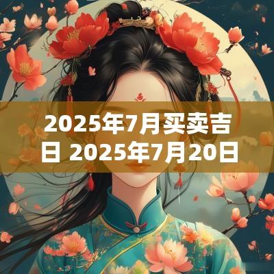 2025年7月买卖吉日 2025年7月20日是黄道吉日吗