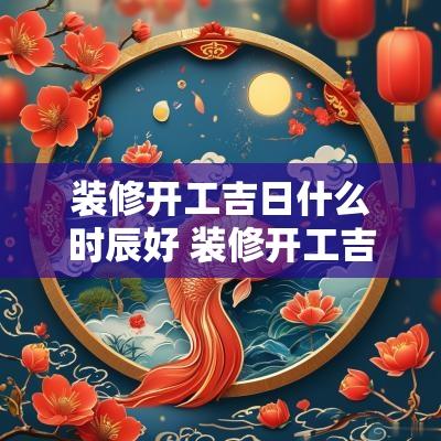 装修开工吉日什么时辰好 装修开工吉日2025年8月好时辰