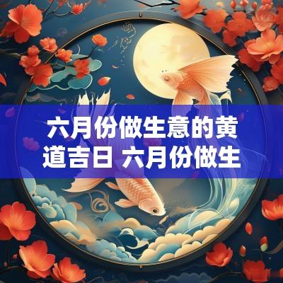 六月份做生意的黄道吉日 六月份做生意的黄道吉日有哪些