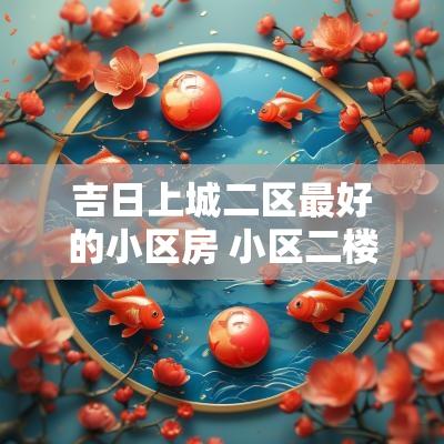 吉日上城二区最好的小区房 小区二楼的房子适合买吗