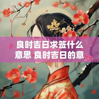 良时吉日求签什么意思 良时吉日的意思是什么