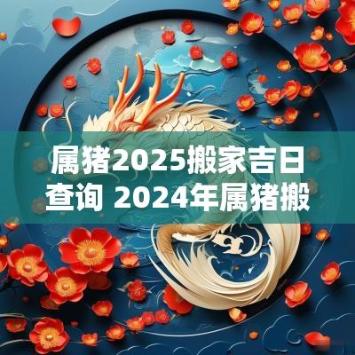 属猪2025搬家吉日查询 2025年属猪搬家吉日有哪些