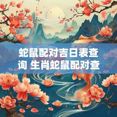 蛇鼠配对吉日表查询 生肖蛇鼠配对查询