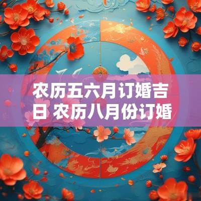 农历五六月订婚吉日 农历八月份订婚吉日是哪几天