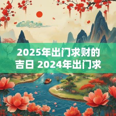 2025年出门求财的吉日 2025年出门求财黄道吉日有哪几天
