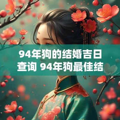 94年狗的结婚吉日查询 94年狗最佳结婚年份