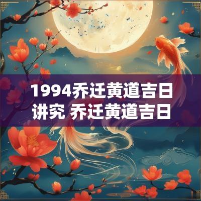 1994乔迁黄道吉日讲究 乔迁黄道吉日一览表2025