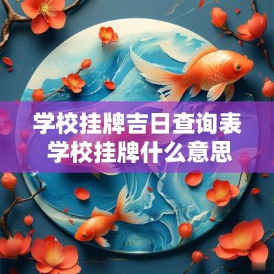 学校挂牌吉日查询表 学校挂牌什么意思