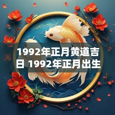 1992年正月黄道吉日 1992年正月出生是什么命