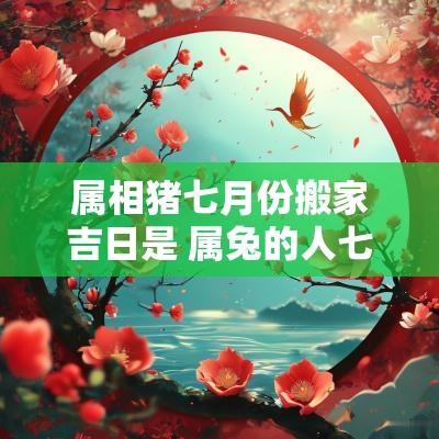 属相猪七月份搬家吉日是 属兔的人七月份搬家吉日