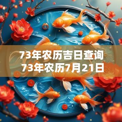 73年农历吉日查询 73年农历7月21日阳历是多少
