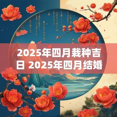 2025年四月栽种吉日 2025年四月结婚黄道吉日