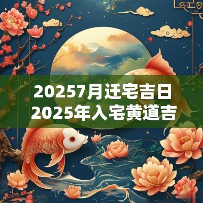 20257月迁宅吉日 2025年入宅黄道吉日一览表
