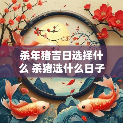杀年猪吉日选择什么 杀猪选什么日子最吉利