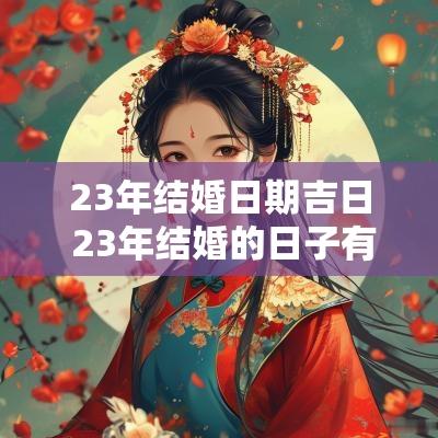 23年结婚日期吉日 23年结婚的日子有哪些