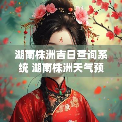 湖南株洲吉日查询系统 湖南株洲天气预报7天查询
