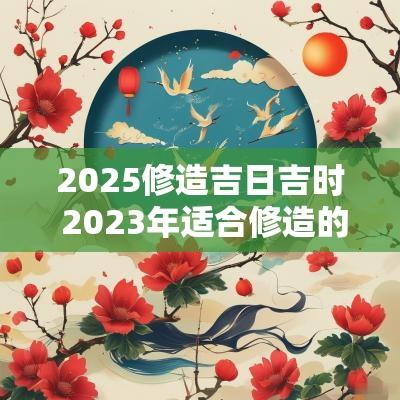 2025修造吉日吉时 2025年适合修造的日子