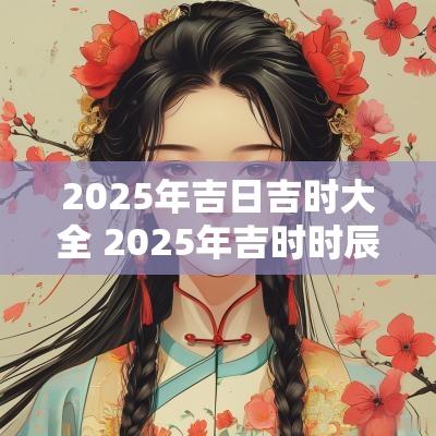 2025年吉日吉时大全 2025年吉时时辰