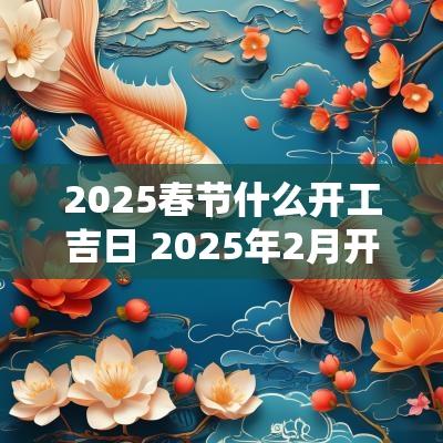 2025春节什么开工吉日 2025年2月开工黄道吉日是哪几天