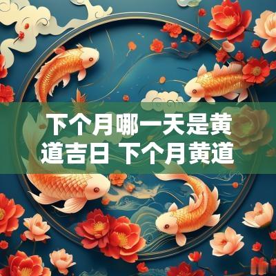 下个月哪一天是黄道吉日 下个月黄道吉日查询
