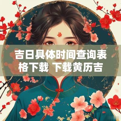 吉日具体时间查询表格下载 下载黄历吉日吉时查询