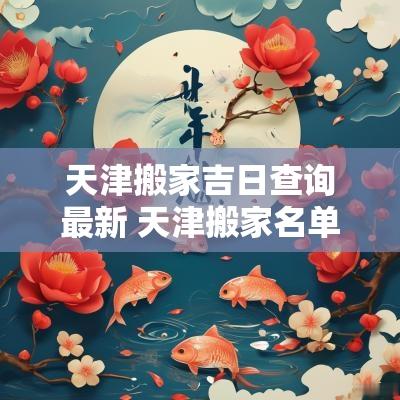 天津搬家吉日查询最新 天津搬家名单
