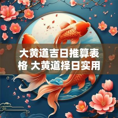 大黄道吉日推算表格 大黄道择日实用大全