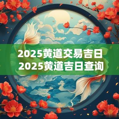 2025黄道交易吉日 2025黄道吉日查询