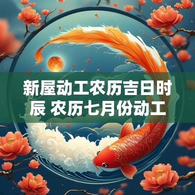 新屋动工农历吉日时辰 农历七月份动工吉日