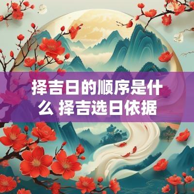 择吉日的顺序是什么 择吉选日依据