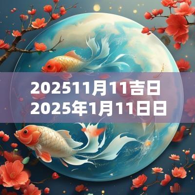 202511月11吉日 2025年1月11日日子怎么样