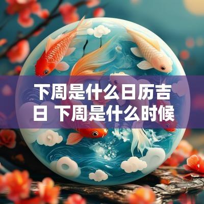 下周是什么日历吉日 下周是什么时候