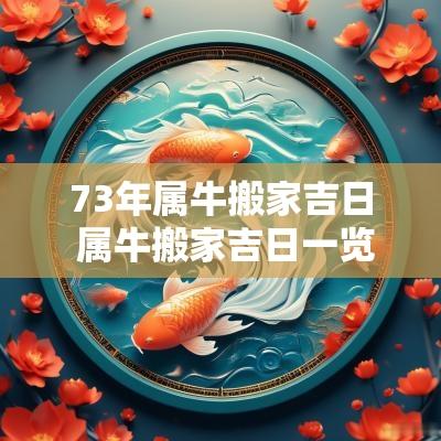 73年属牛搬家吉日 属牛搬家吉日一览表