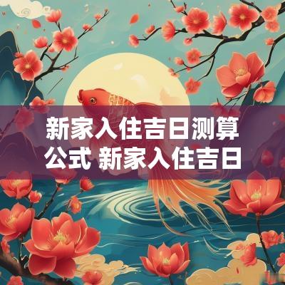 新家入住吉日测算公式 新家入住吉日测算公式表