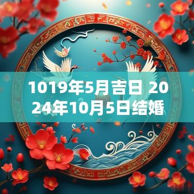 1019年5月吉日 2025年10月5日结婚好不好