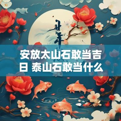 安放太山石敢当吉日 泰山石敢当什么日子安放最好