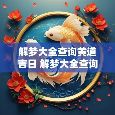 解梦大全查询黄道吉日 解梦大全查询