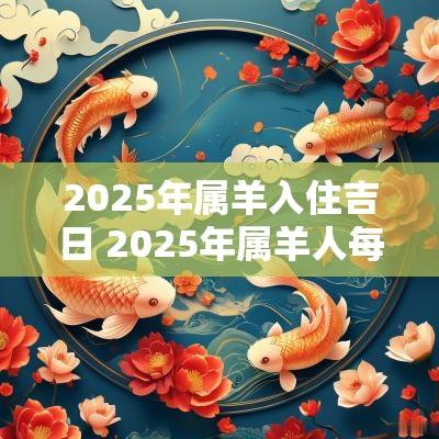 2025年属羊入住吉日 2025年属羊人每月运势及运程